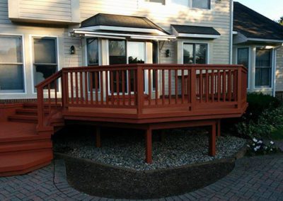 a newly painted deck