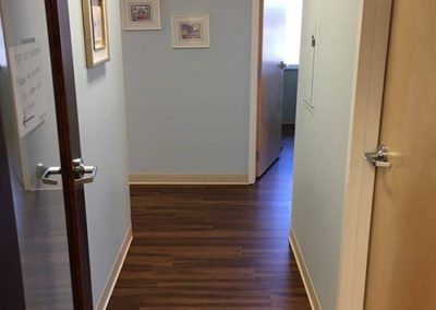 a newly painted hallway