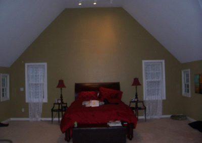 an olive colored room